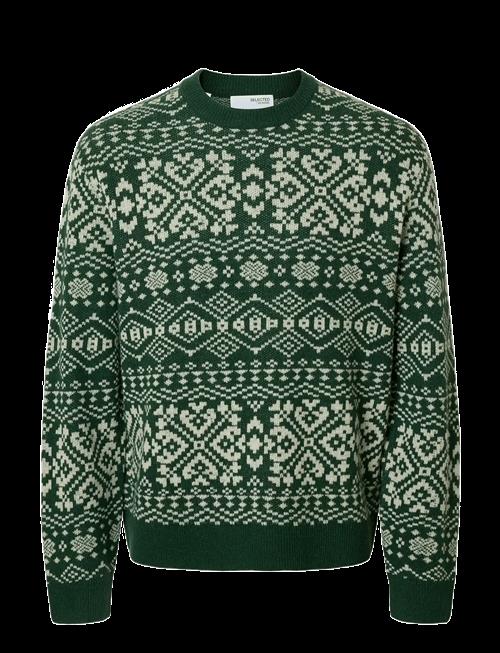 Selected | Slhholger Ls Knit Jaquard Crew Neck | L