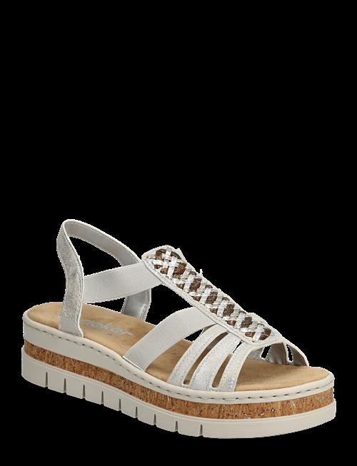 Rieker | Rieker Ladies' Sandals V4918-90 Silver/Platinum | 40