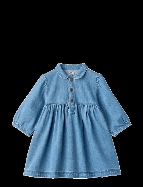 Copenhagen Colors | Organic Denim Dress W. Puff Sleeves | 128
