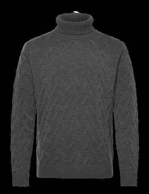 Lindbergh Black | 1927 Merino Blend Texture Roll Neck | S