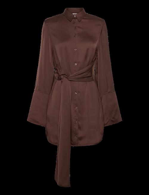 ROTATE | Satin Tie Shirt Dress | 38