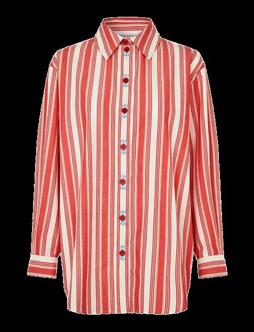 STINE GOYA | Striped Embroidered Cotton, Loose Long Sleeve Shirt | M