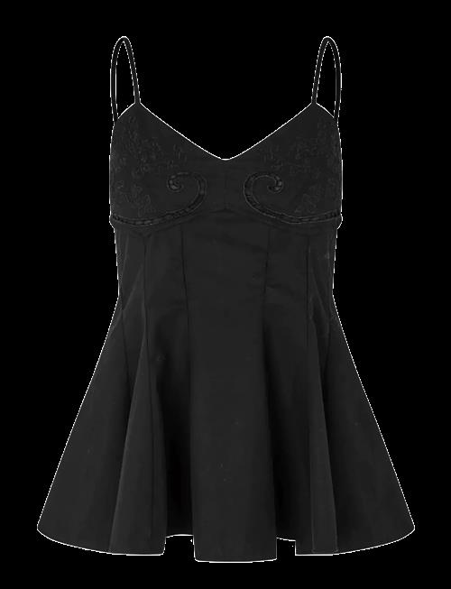 STINE GOYA | Broderie Cotton, Embroidered Bustier Top | S