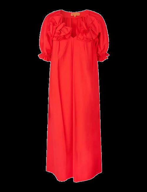STINE GOYA | Solid Viscose, Puff Sleeve Detail Long Dress | M
