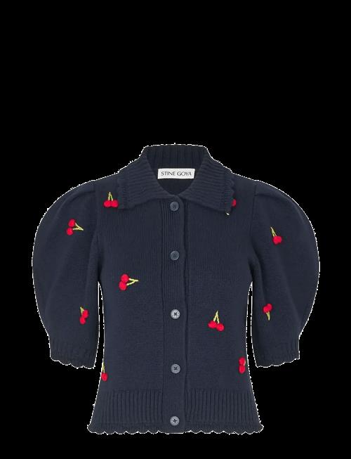STINE GOYA | Midweight Wool, Bobble Knit Polo Cardigan | XS