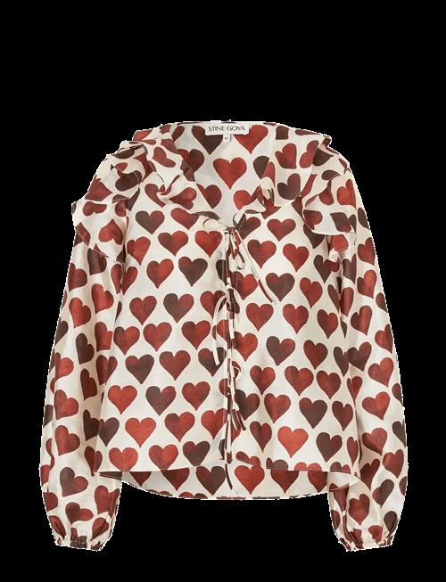 STINE GOYA | Flat Textured Poly, Multi Ruffle Raglan Top | M