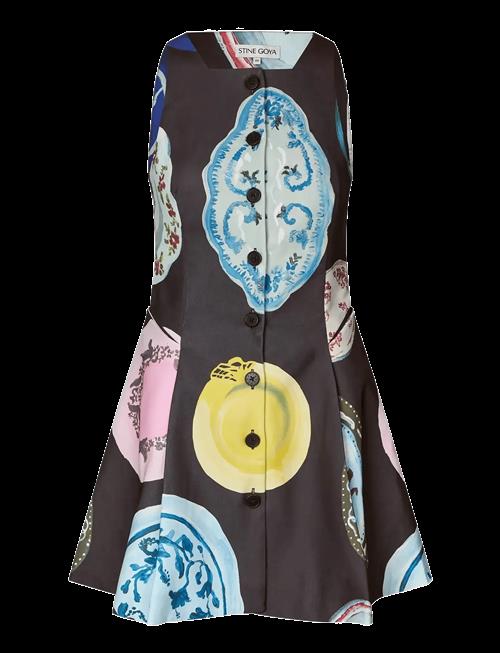 STINE GOYA | Double Sided Crepe, Sleeveless Button-Up Mini Dress | M
