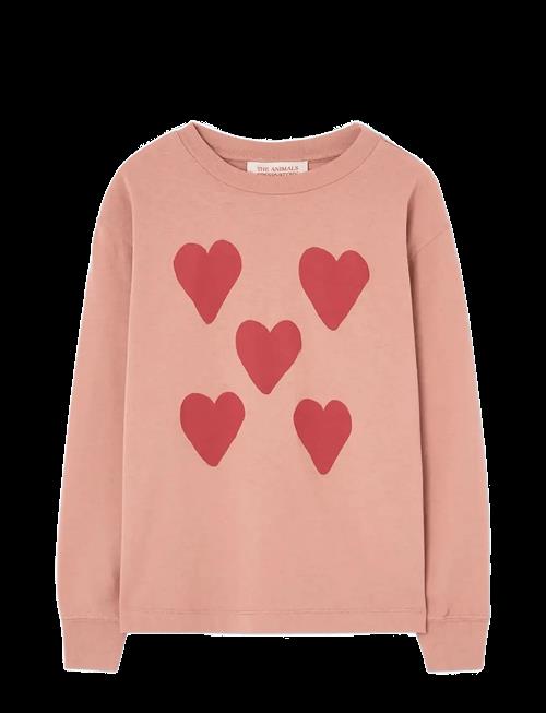 THE ANIMALS OBSERVATORY | Hearts Coral Dof Lonf Sleeve T-Shirt | 12 Y