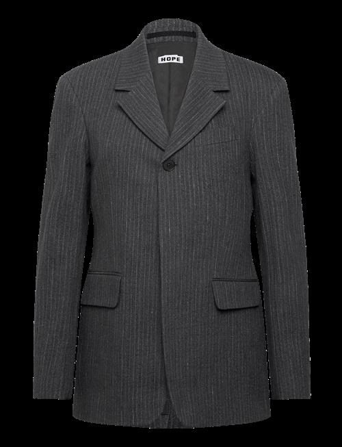 Hope | Fossil Blazer Textured Blue Grey Stripe-38 | 38