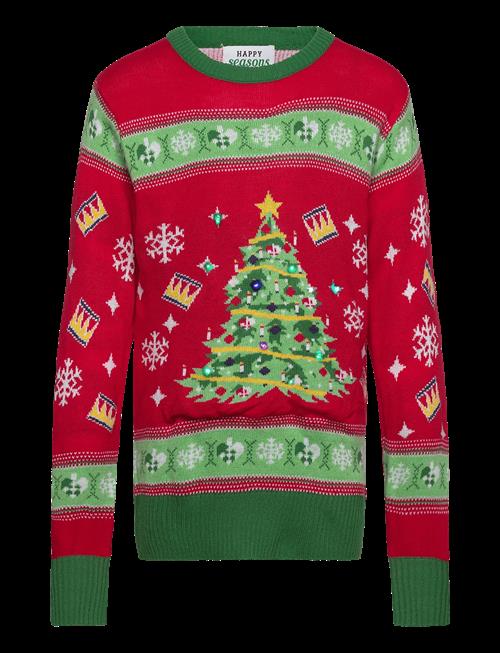 Happy Seasons | Christmas Tree Christmas Sweater Red | 7-8ÅR