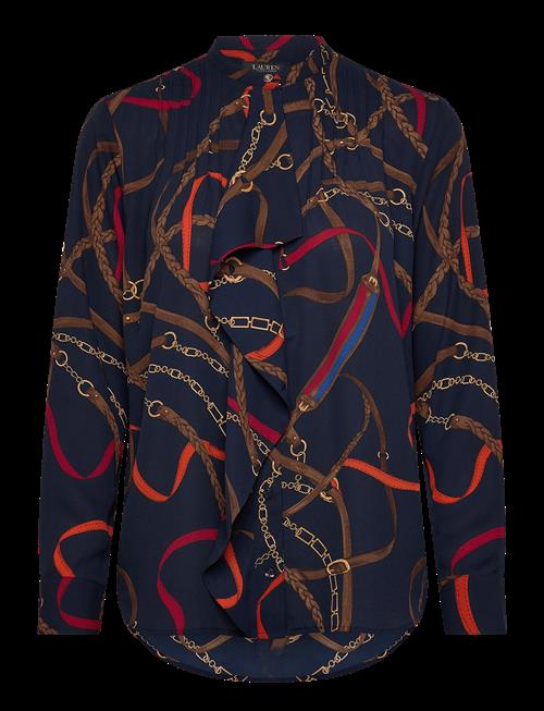 Lauren Ralph Lauren | Print Ruffle-Trim Georgette Shirt | S