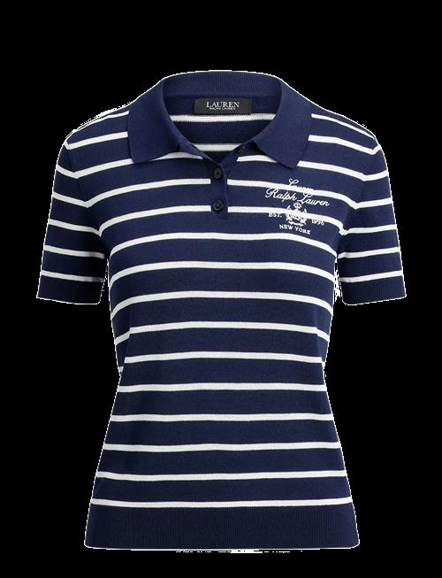 Lauren Ralph Lauren | Striped Cotton-Blend Polo Sweater | M
