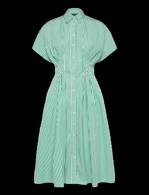 Lauren Ralph Lauren | Striped Pleated Broadcloth Shirtdress | 34