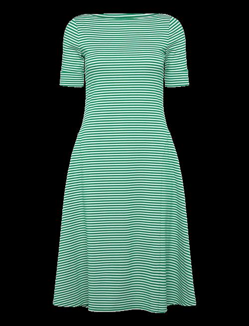 Lauren Ralph Lauren | Striped Stretch Cotton Ribbed Midi Dress | S