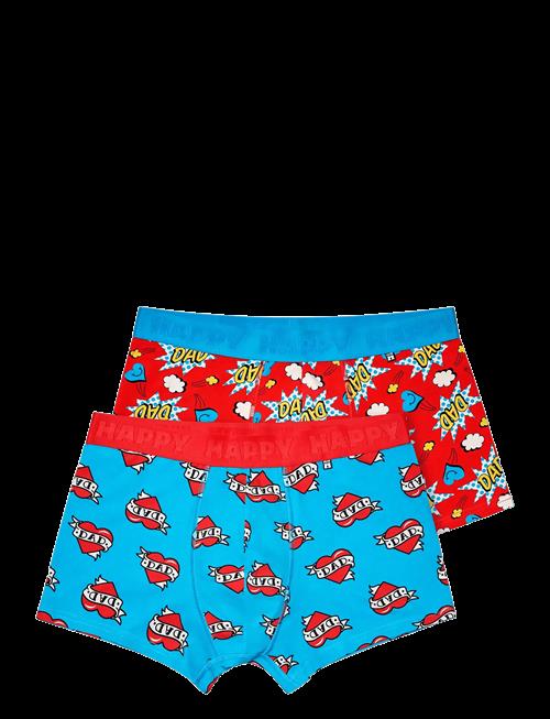 Happy Socks | 2-Pack Super Dad Short Boxers Gift Set | XL