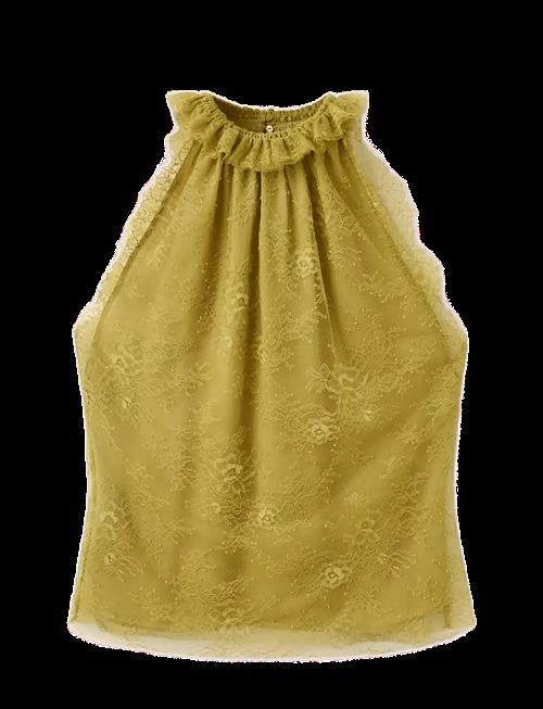 Mango | Lace Top With Ruff Collar | S