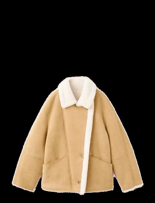Mango | Suede-Effect Jacket With Shearling Collar | M