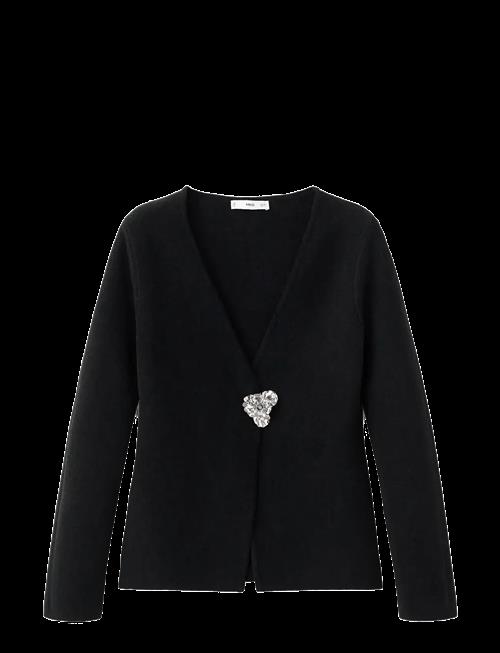 Mango | Knitted Cardigan With Jewel Button | XS
