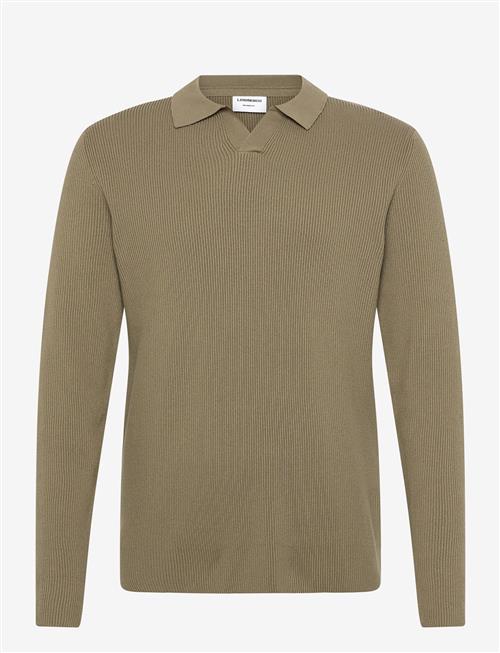 Lindbergh | Rib Knitted L/S V-Neck Polo | XXL