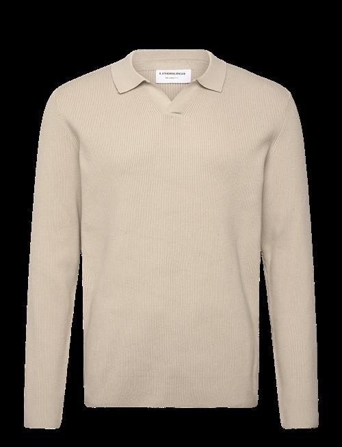 Lindbergh | Rib Knitted L/S V-Neck Polo | XL
