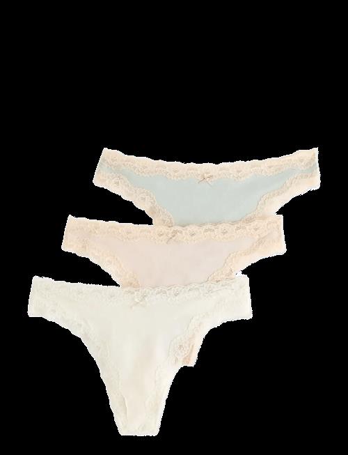 Lindex | 3-Pack Thong With Lace Details | XXL