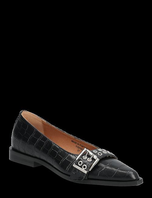 Bianco | Biavictoria Buckle Ballet Flat Croco Embossed Leather | 36