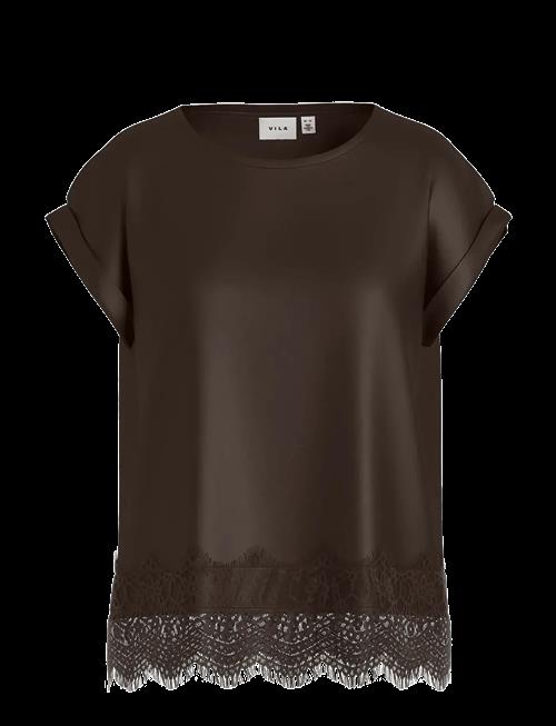 Vila | Viellette S/S Full Satin Lace Top - Noos | 36
