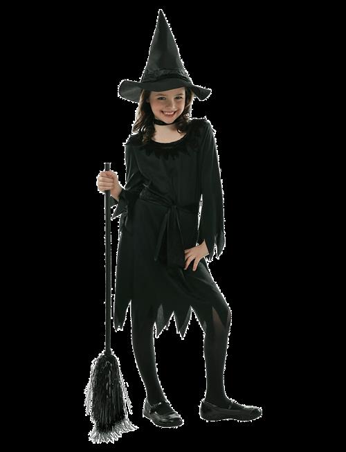IPK | Children's Witch Costume; Dress, Hat And Belt 104-114 Cm | 104/116CM