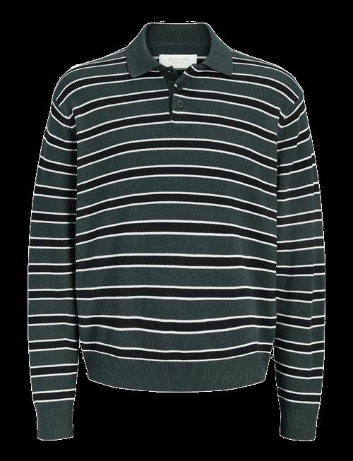 Jack & Jones | Jorargos Knit Stripe Polo Styd Aw25 | XXL