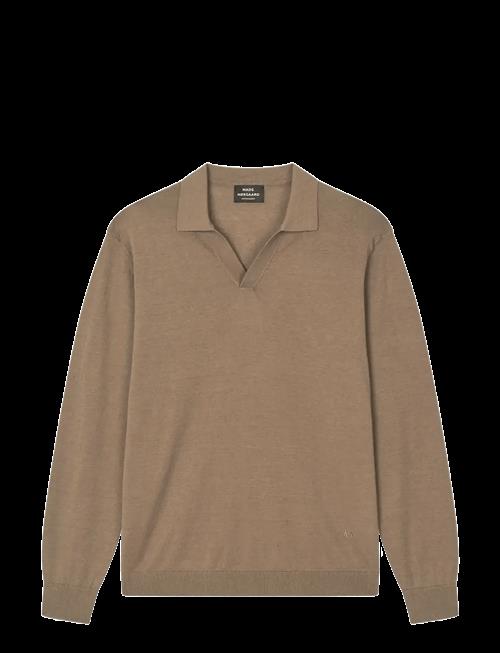 Mads Nørgaard | Cotton Lino Theo Polo Ls Knit | S