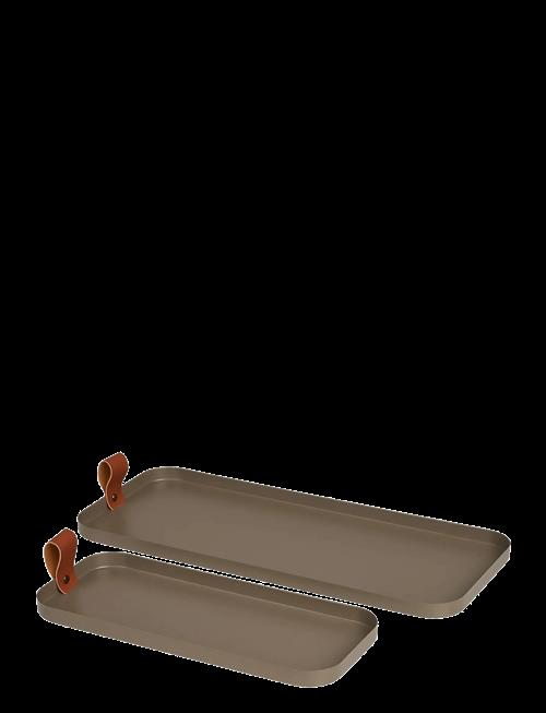 House Nordic | Tove - Tray, Steel, Brown, Set Of 2 | 39.5X16.5X1.5CM
