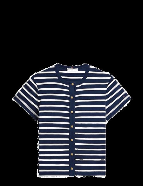 Tommy Hilfiger | Gold Button Slim Ss Tee | XS
