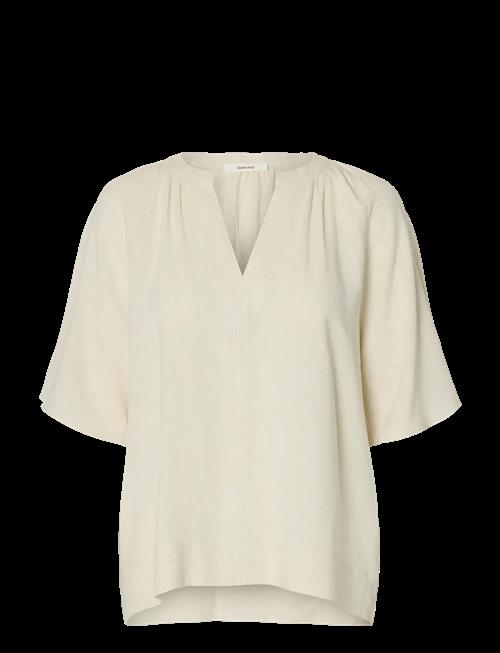 Selected | Slfviva 2/4 V-Neck Linen Blend Top Noos | 34