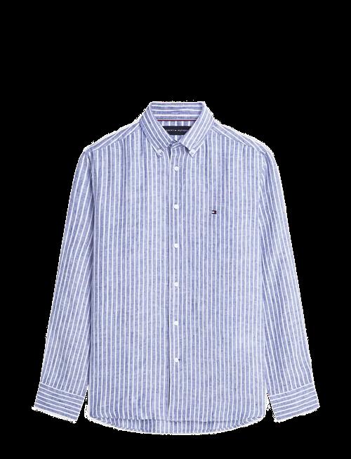 Tommy Hilfiger | Linen Bengal Stripe Rf Shirt | L