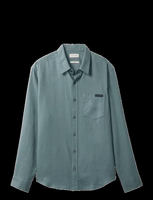 Calvin Klein Jeans | Ls Solid Casual Linen Classic Sh | S