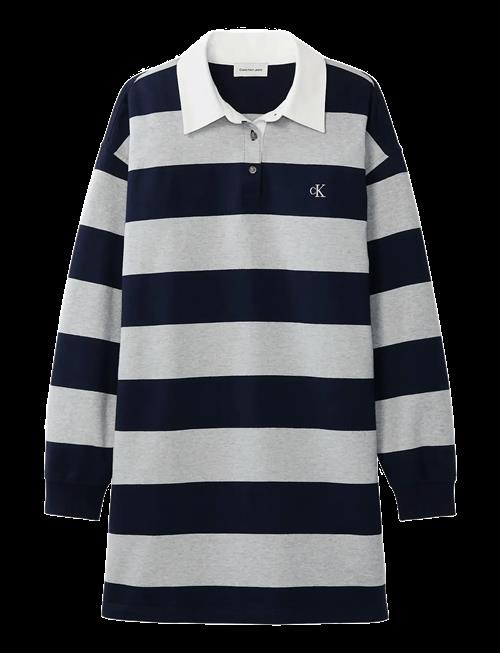 Calvin Klein Jeans | Ls Varsity Stripe Mini Polo Dres | M