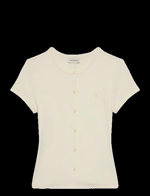 Calvin Klein Jeans | Ss 1X1 Refined Rib Button Up Cre | M