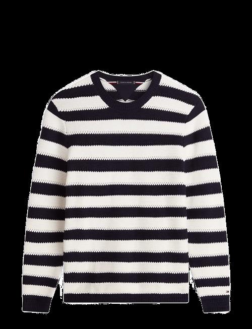 Tommy Hilfiger | Crochet Block Stripe Crew Neck | M