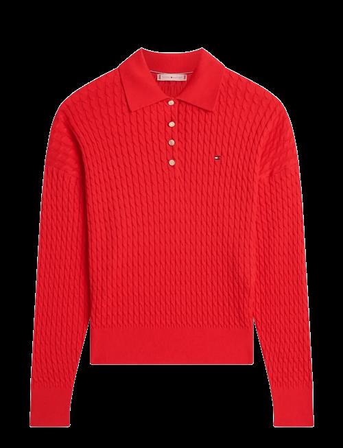Tommy Hilfiger | Co Cable Fine Gg Rlxd Polo Swt | XS