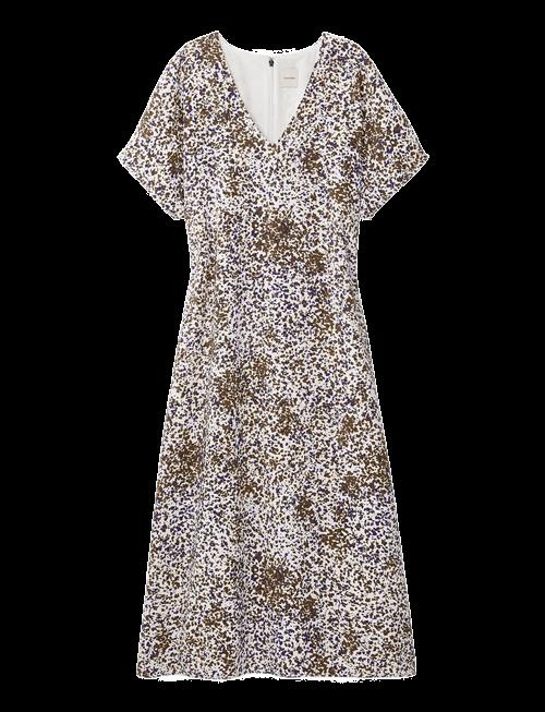 Calvin Klein | Printed Crepe V Neck Ss Midi Dre | M