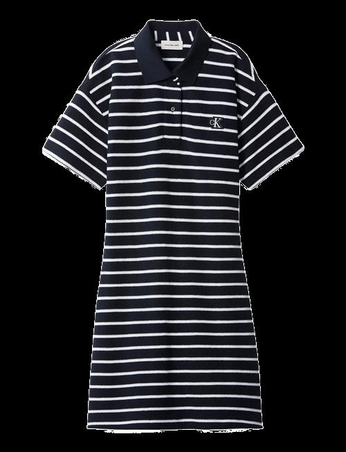 Calvin Klein Jeans | Ss Striped Pique Polo Mini Dress | M