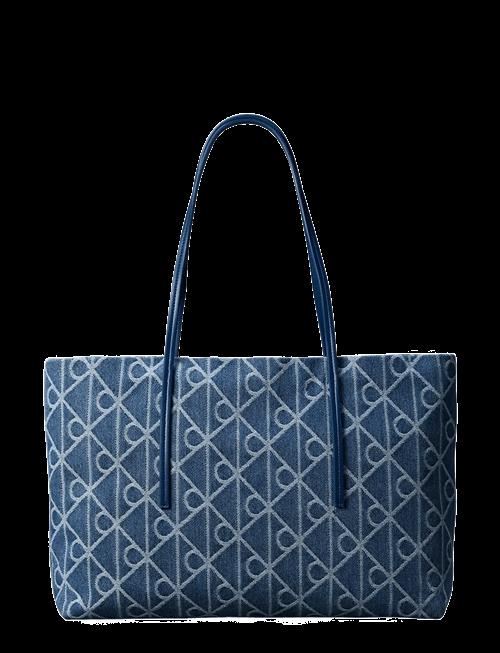 Calvin Klein | Emblem Aop Denim Tote W/ Pouch | ONE SIZE