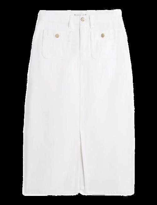 Tommy Hilfiger | Dnm White Midi Straight Skirt Hw | 38