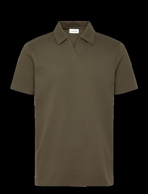 Lindbergh | Waffle Polo Split Neck | L