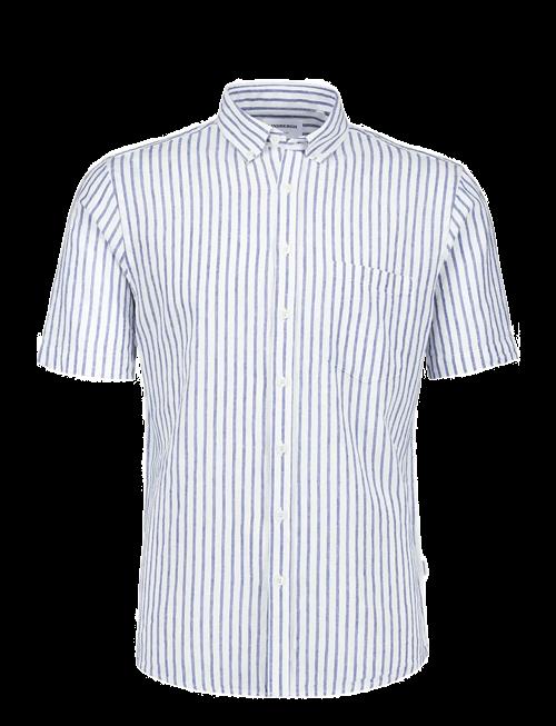 Lindbergh | Striped Cotton/Linen Shirt S/S | XXXL