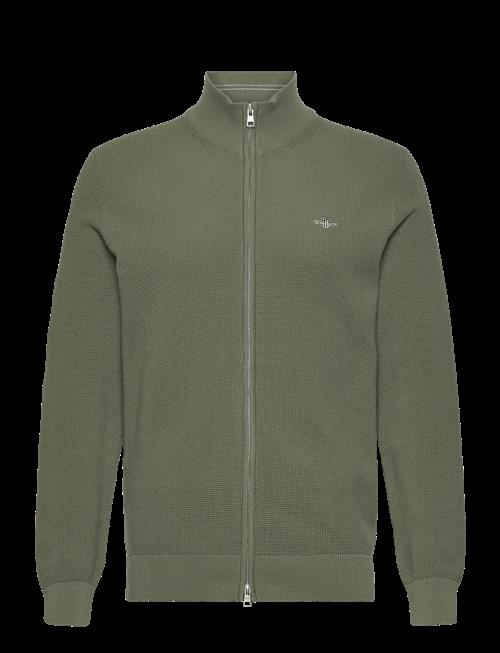 Gant | Waffle Knit Zip Cardigan | S