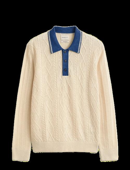 Gant | Linen Cotton Silk Blend Cable Polo | XXL