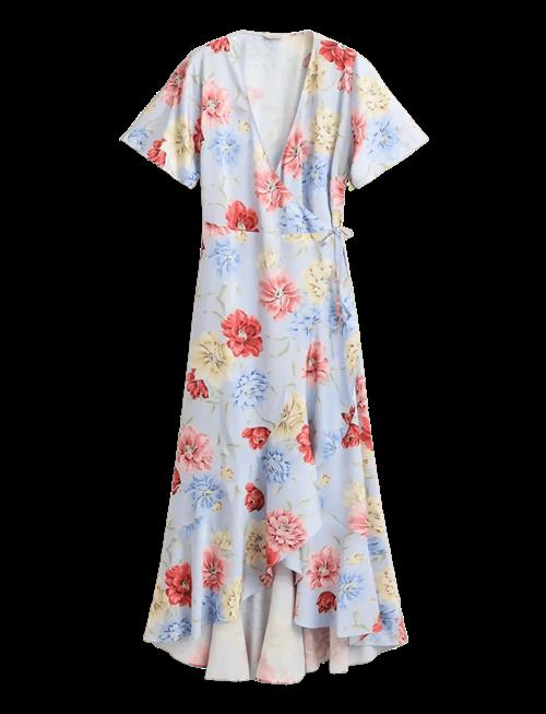 Gant | Floral Print Wrap Ss Frill Dress | 38