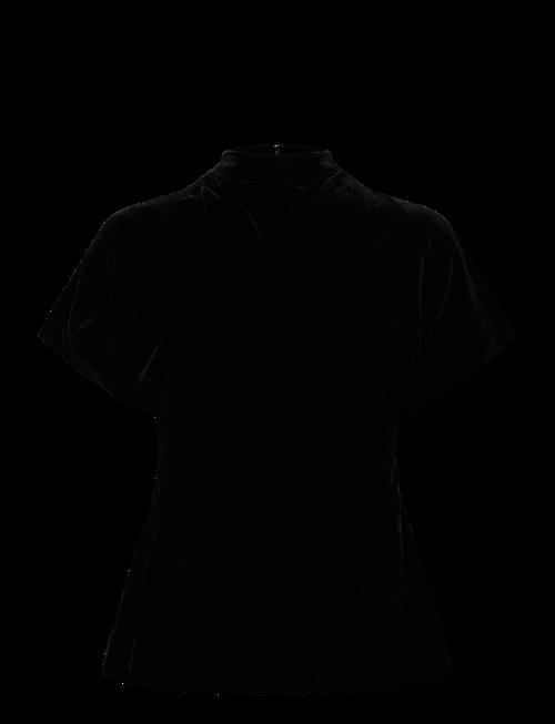 Malina | Otilia Draped Half Polo Velvet Top | 42