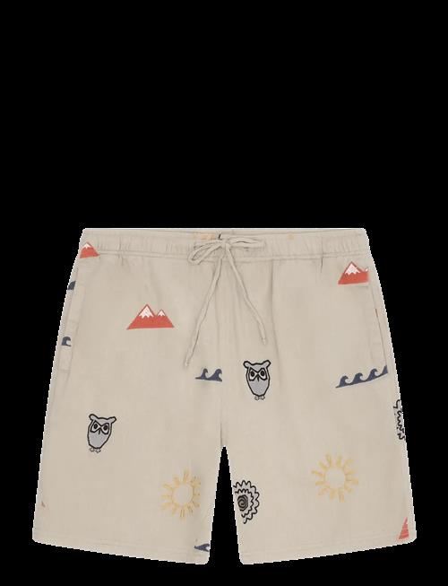 Knowledge Cotton Apparel | Fig Loose Embroidery Shorts | XL